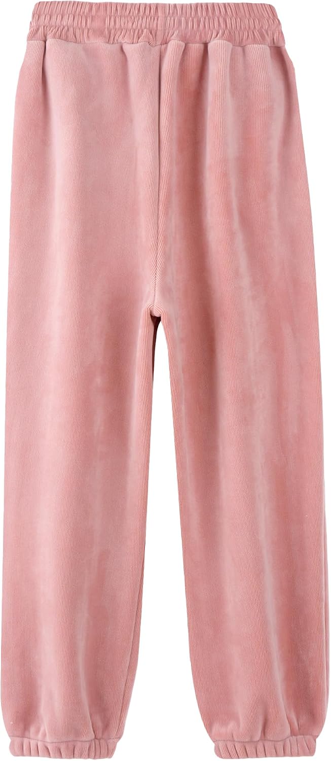 Happy Cherry Boys Fleece Joggers Sweatpants Girls Sherpa Lined Winter Warm Elastic Waist Jogger Pants with Pockets