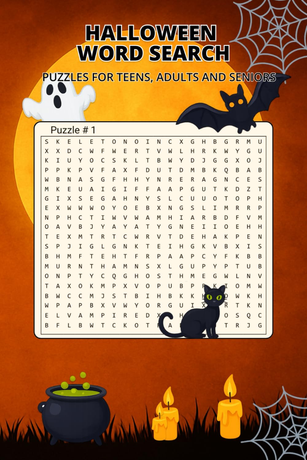 Halloween Word Search Puzzle Book: Spooky Puzzles for Teens, Adults and Seniors