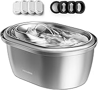 PETLIBRO 3L Stainless Steel Cat Water Fountain - Quiet 101oz Automatic Dispenser for Cats & Dogs, Adjustable Flow