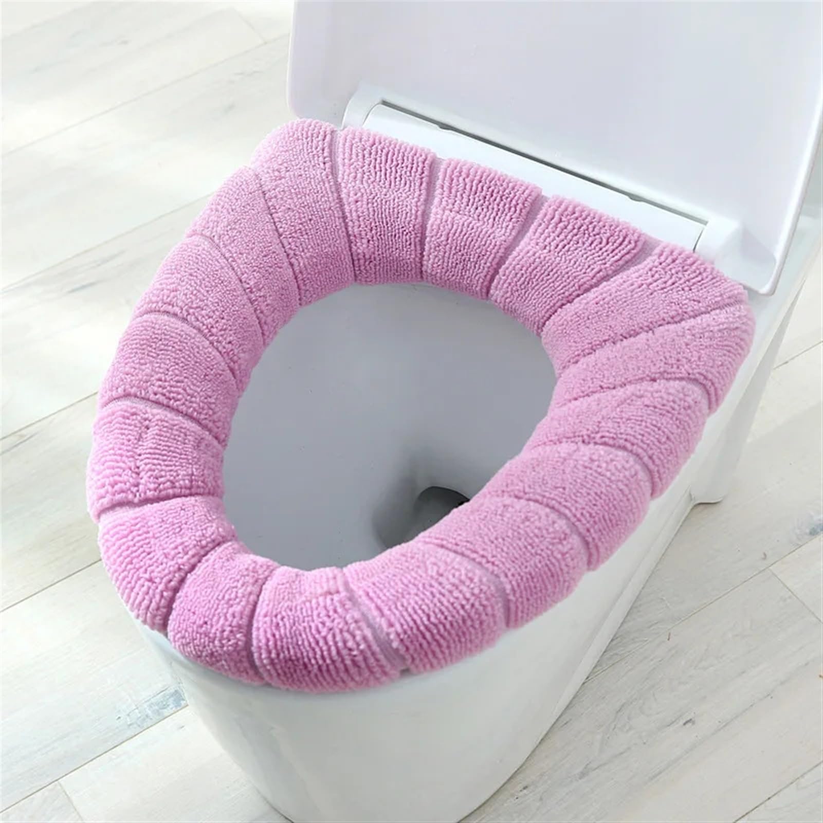 Housse de siège de toilette chaude contre le froid coussin WC lavable rose O