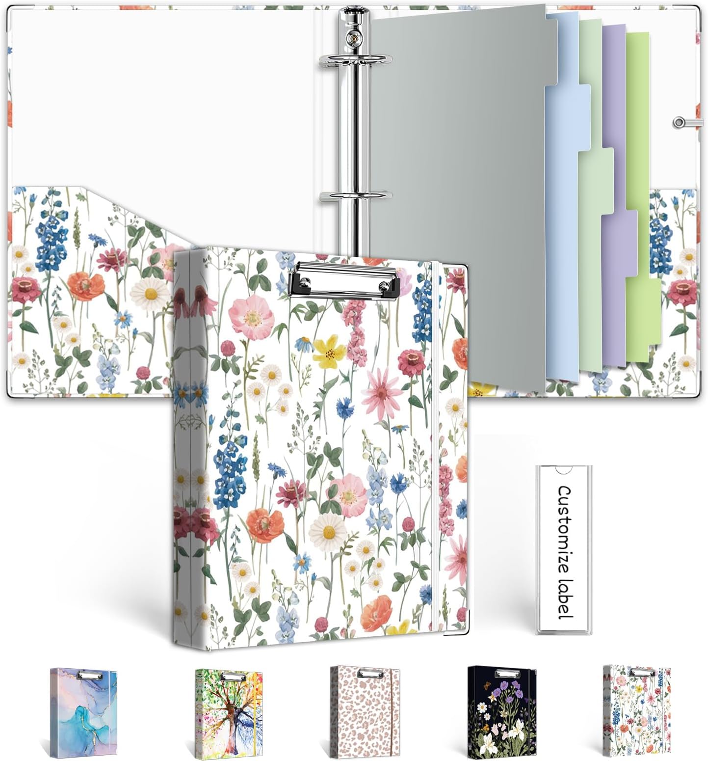 A5 Binder 3 Ring 1 Inch for 5.5"x8.5" Paper, Cute Mini