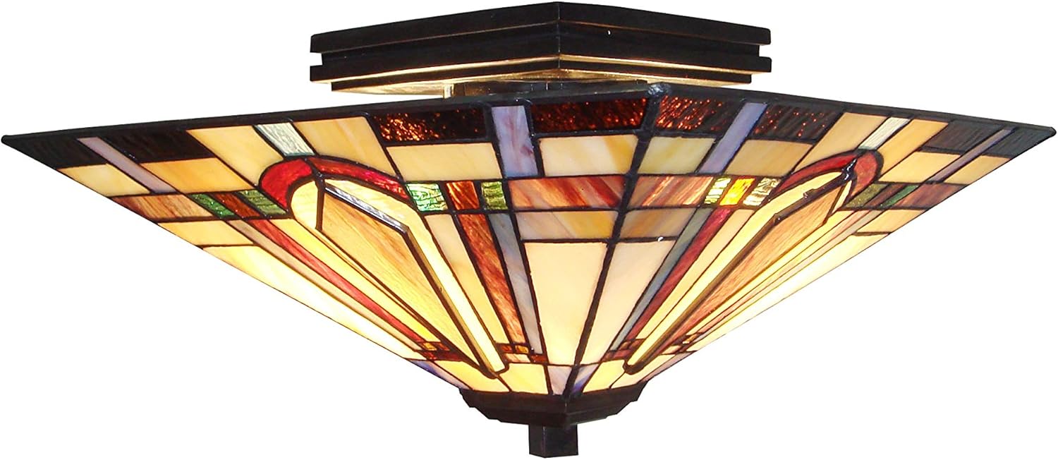 Fine Art Lighting Tiffany Semi-Flush lamp, Multi Color