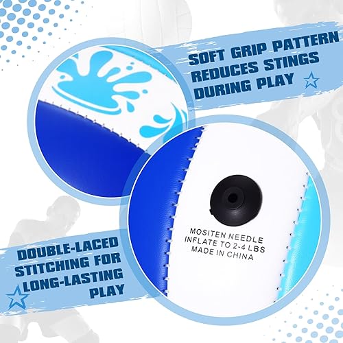 Miniatura 4 de Leitee Balón de voleibol impermeable de 5/8.5 pulgadas para piscina, voleibol acuático, con cubierta suave y bomba para adolescentes, adultos,