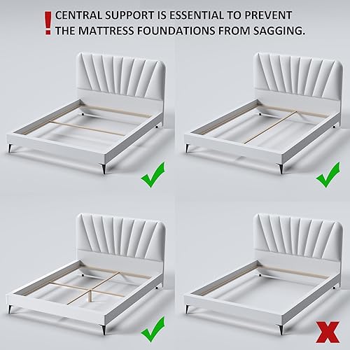 Miniatura 8 de Base de colchón con tela tapizada, base de colchón de metal resistente de 9 pulgadas, base de colchón de metal negro resistente de alto perfil para