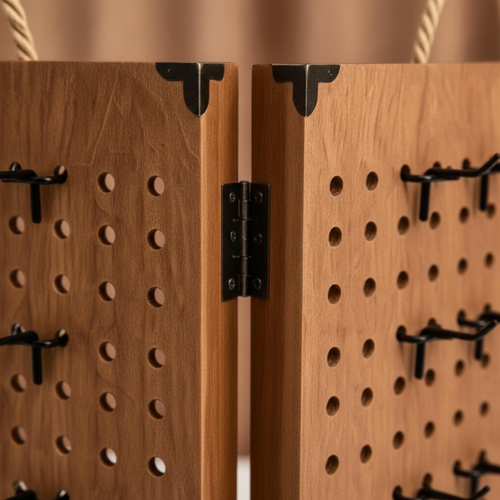 rockible Porta Gioielli Pieghevole con Ganci Portatile Espositore con Pannello Forato Compatto Espositore a Pannello Forato per Mercatini, Casa
