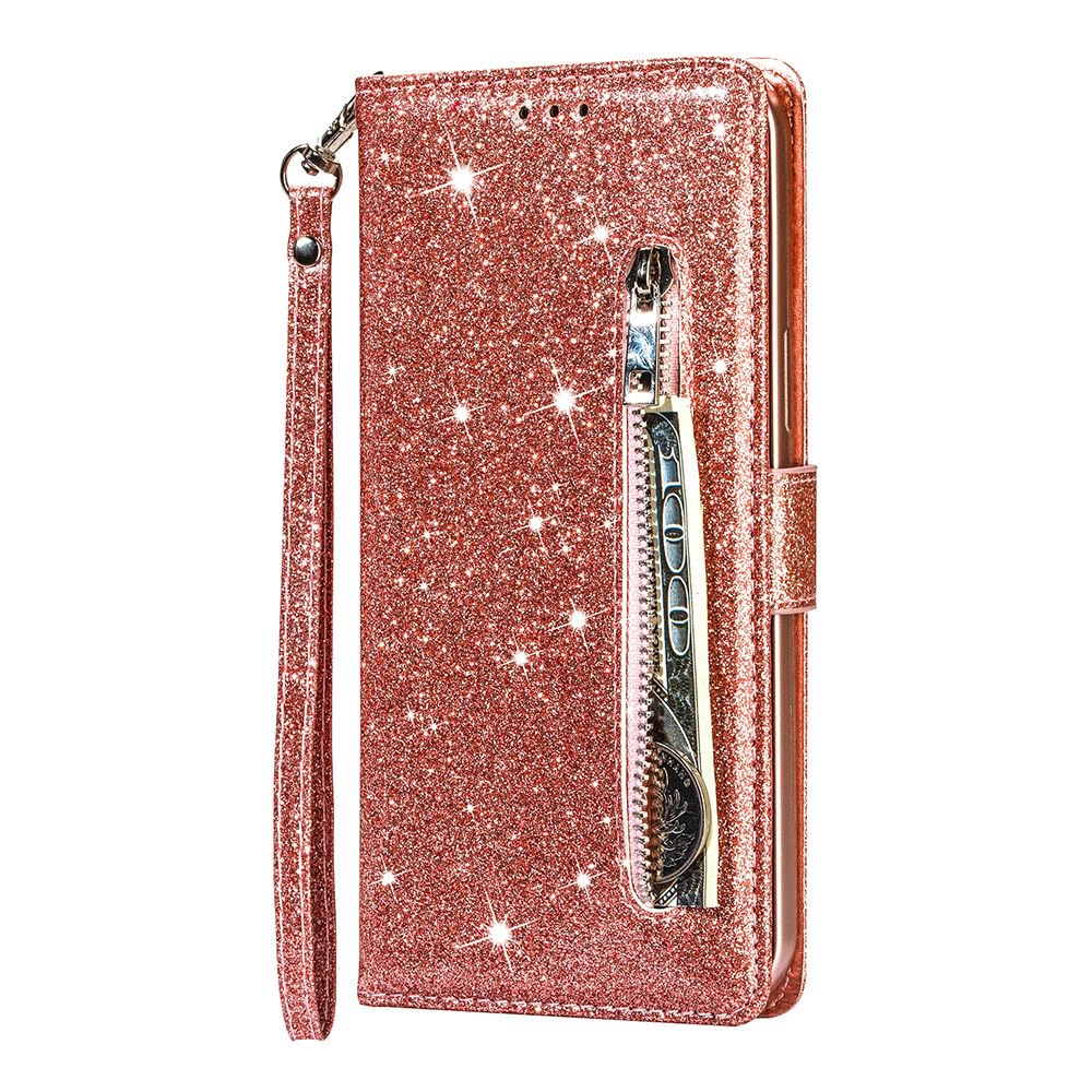 Custodia A Libro Con Glitter Per Xiaomi Redmi Note 13 5G – Portafoglio Con Slot, Magnetica, Antiurto, Argentata - 2