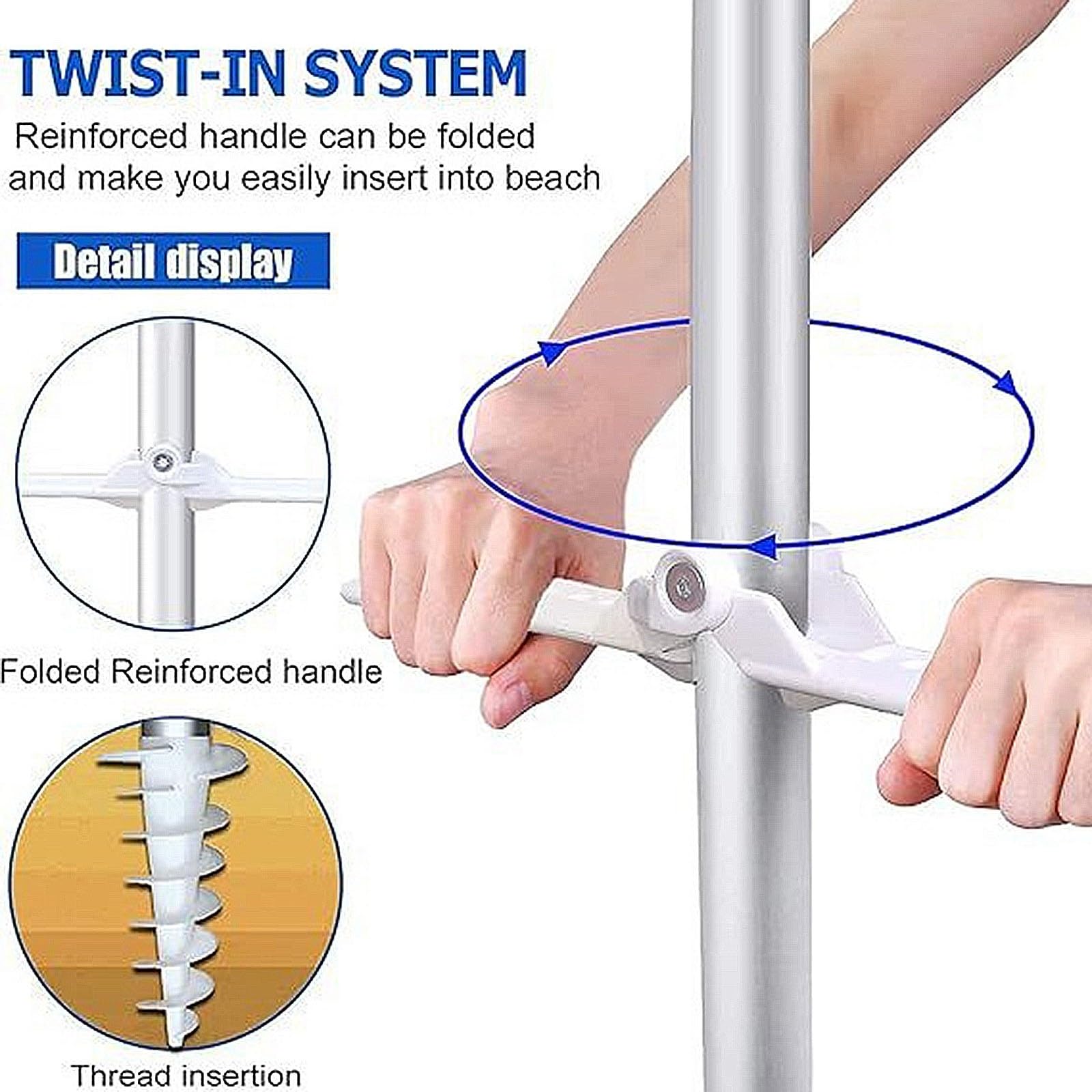 180 cm 3-składany regulowany parasol tarasowy – ochrona przed promieniowaniem UV, wodoodporna osłona przeciwsłoneczna na zewnątrz z torbą do przenoszenia, na taras, basen, do ogrodu i na plażę