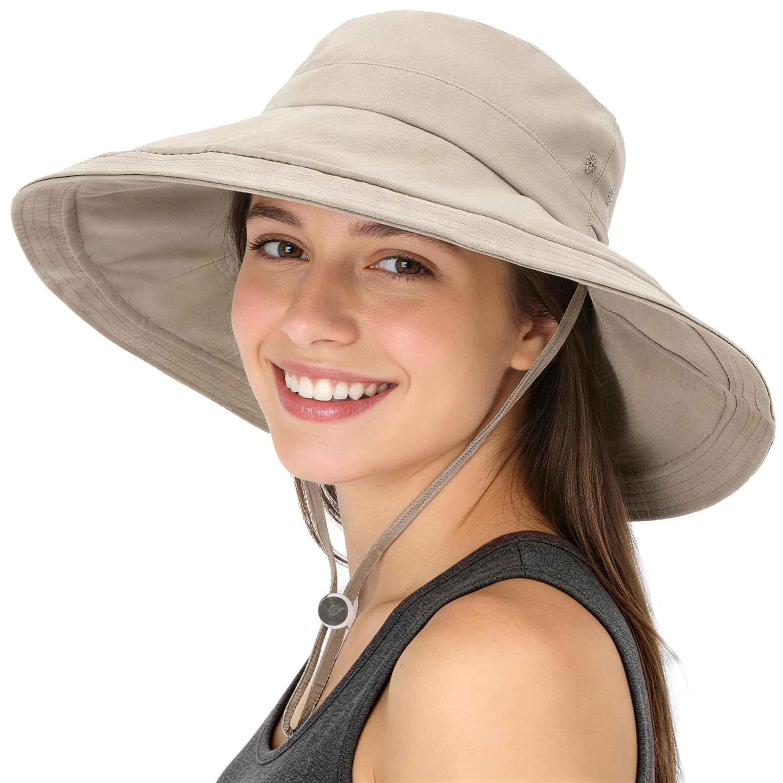 Donna Cappello da Sole con Tesa Larga, Protezione UV Traspirante Cappello Pescatore, Impermeabile Rapida Asciugatura Estivi Cappellini da Spiaggia per Escursionismo Campeggio Giardinaggio