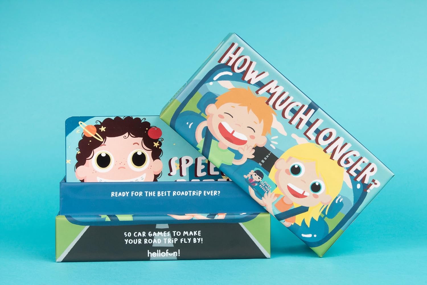 Hellofun! Card Games for Kids - How Much Longer? | Road Trip Card Games for Kids | 50 Fun Travel Card Game Activities | Perfect for Family Game Night 2+ Players | Ages 5+