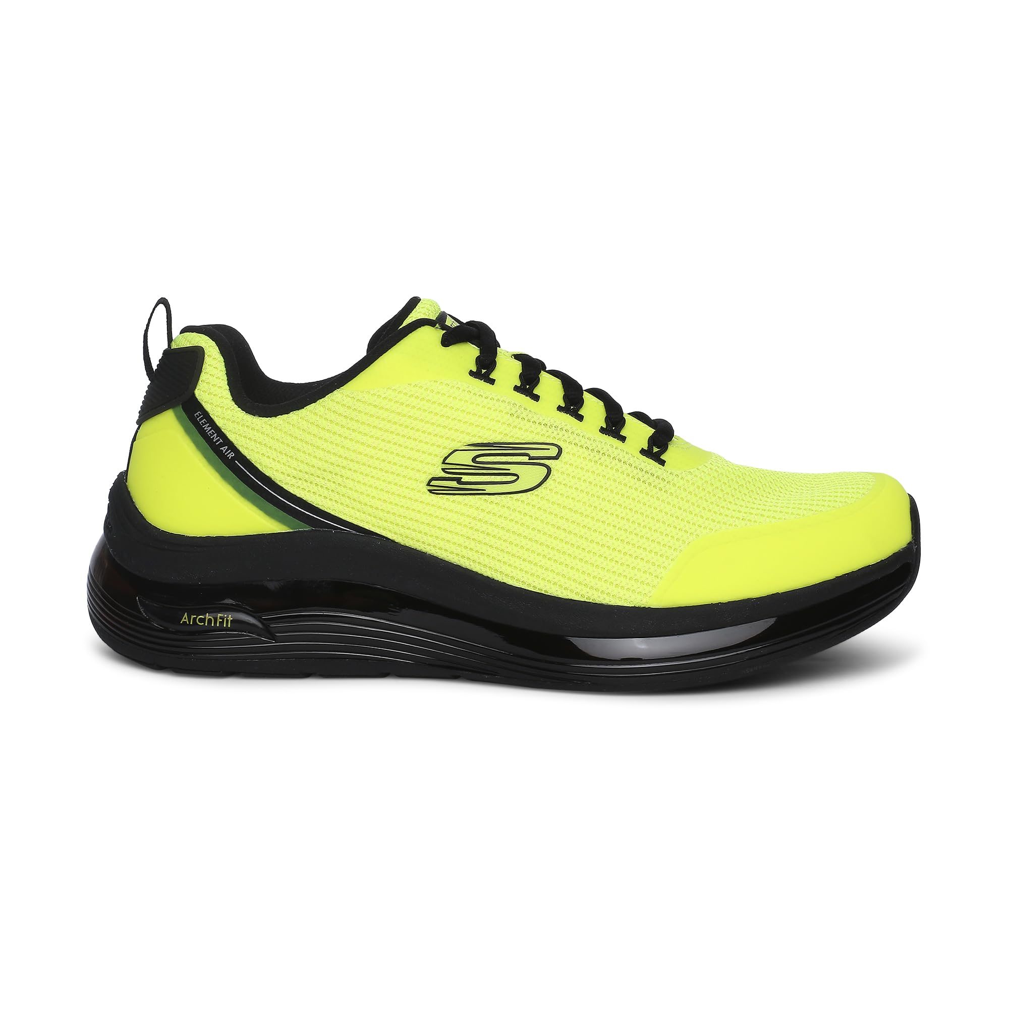 Skechers Mens Arch Fit Element Air Casual Shoes Vegan Engineered Mesh and Synthetic Upper Lime/Black - 6 UK (232540) (B0BFQZMJ8Z) Amazon Price History, Amazon Price Tracker