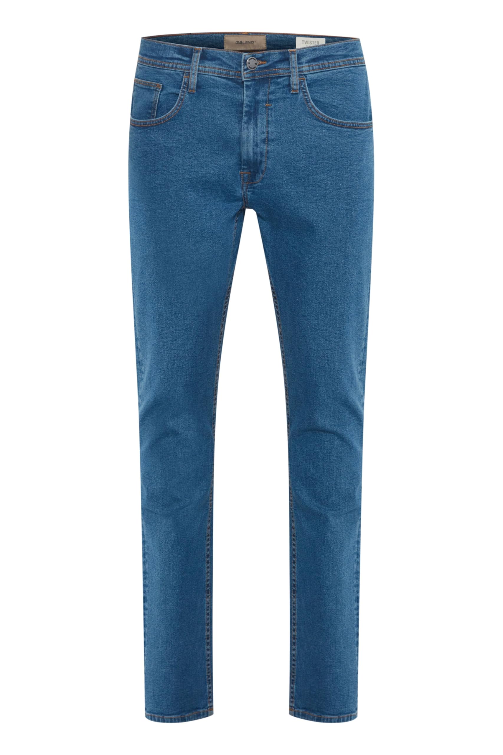 Blend BHTwister Herren Jeans Hose Denim Jeans mit Eingrifftaschen Gürtelschlaufen Label-Details Baumwollmischung Slim fit