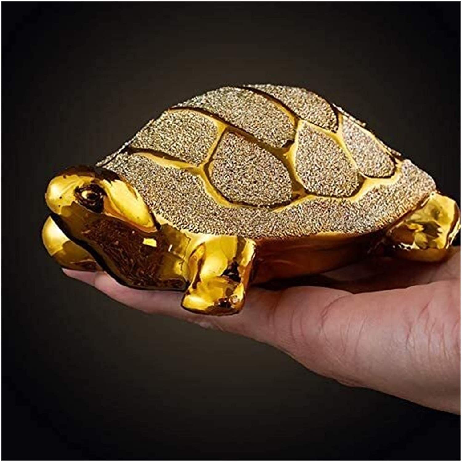 Figurka Ogrodowa,Rzeźba do dekoracji domu Dekoracje ogrodowe do ogrodzenia Pieniądze Kamekin Poszycie Pozłacane towary do domu Mały żółw Ozdoba do domu Ozdoby Feng Shui Kreatywne małe rękodz