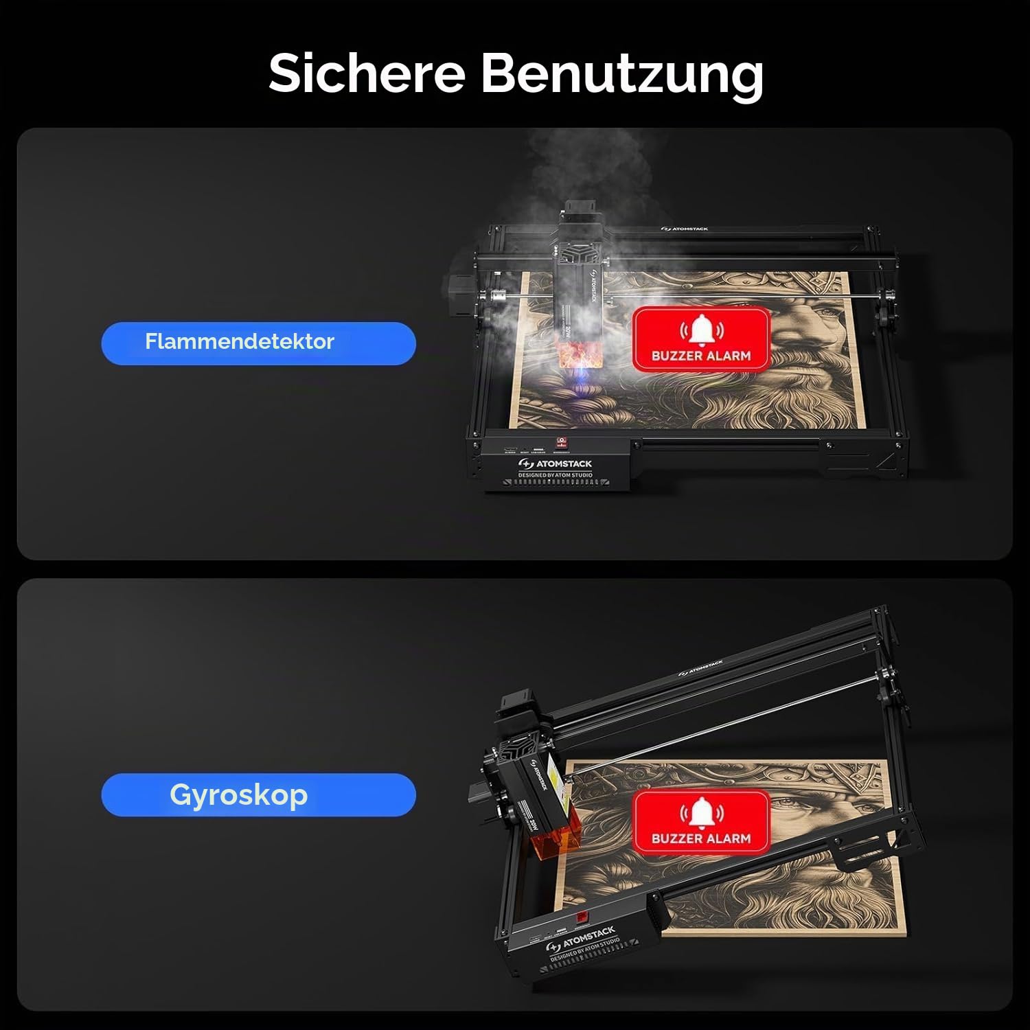 ATOMSTACK A20 Pro V2 Laser graviermaschine 20W Laser Cutter mit R8 Multifunktions-Drehrolle F4 Wabenplatte Hochpräzisions-Lasergraviermaschine für personalisierte Geschenke, Visitenkarten, Metall