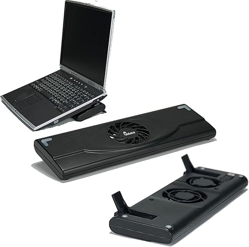 Aidata LapCooler NS009 - Soporte de refrigeración portátil para laptop (tamaño grande) con ventilador de refrigeración USB integrado, ángulo de