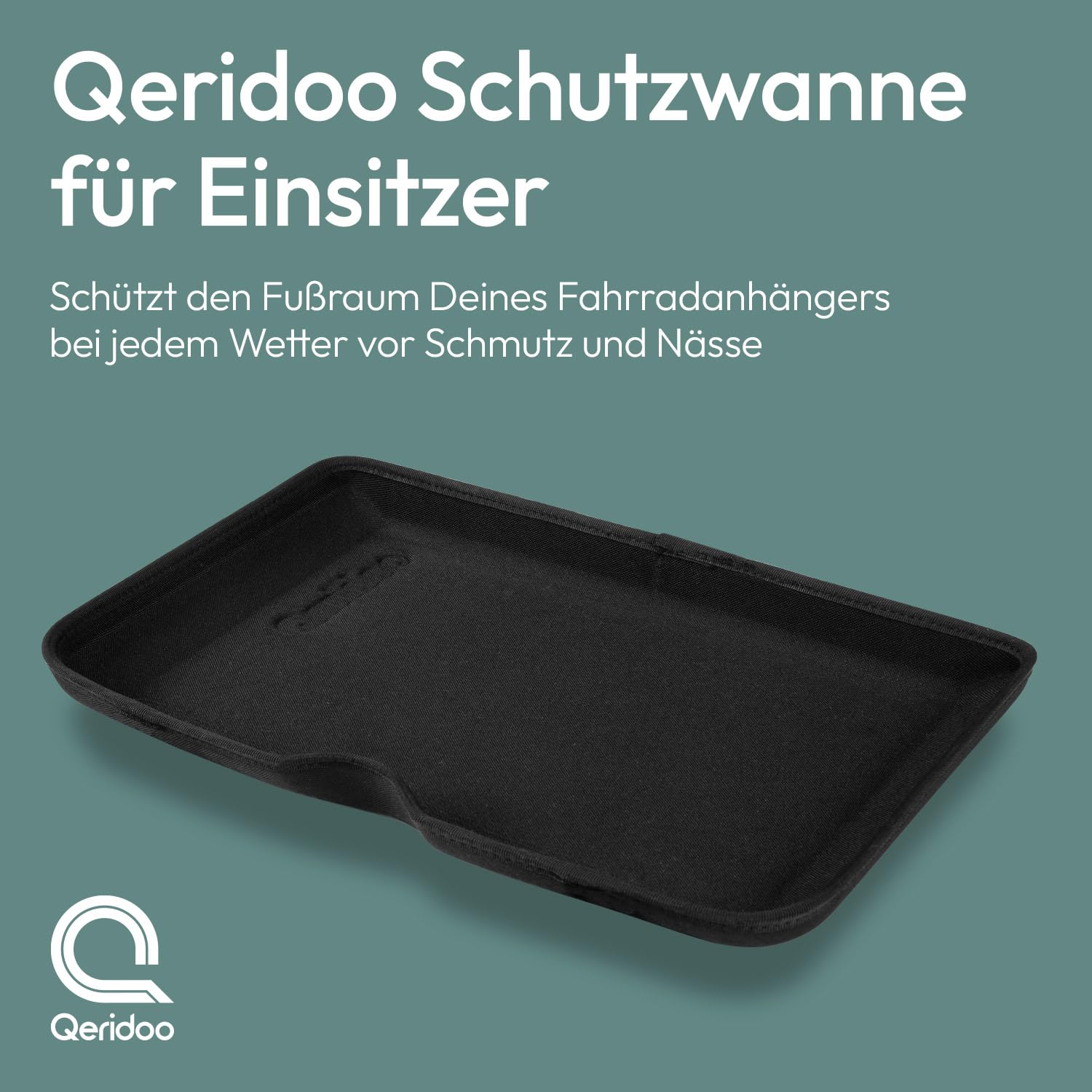 Qeridoo Schutzwanne für Einsitzer | Passend für Qeridoo Fahrradanhänger für EIN Kind | Zubehör für Kinderfahrradanhänger | Schmutzwanne für Fahrrad Anhänger Kinder