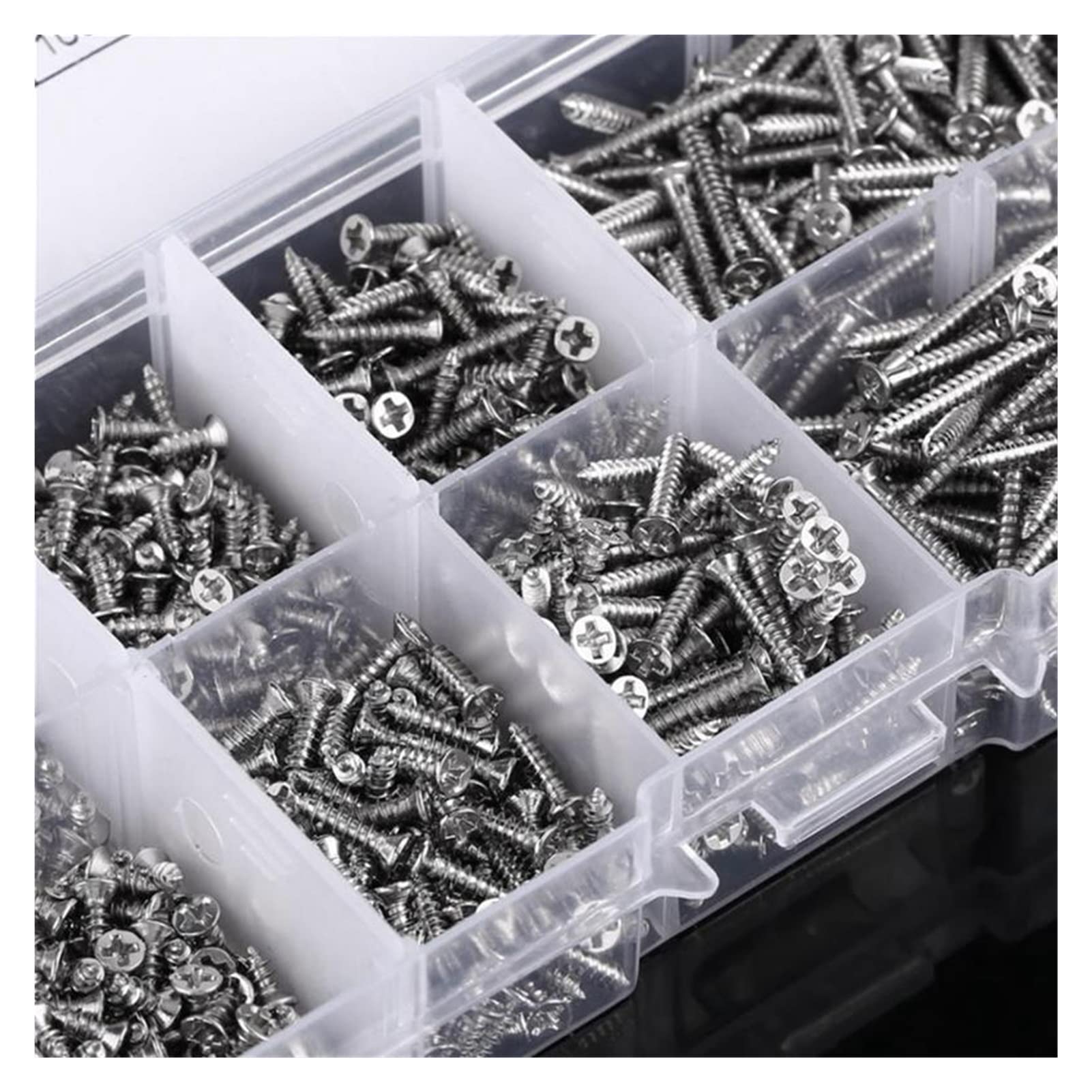 Wshao Store 800 Pz Set A Vite Autofilettante 304 Acciaio Inossidabile Acciaio Inossidabile Spoterunk Testa M2 4/5/6/8/10/12/16/16 / 20MM Viti Placcati in Nichel Tornillos (Color : 800pcs)