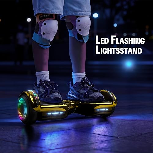 Miniatura 51 de Hoverstar Aeropatineta Bluetooth, ruedas LED, color cromado, autoequilibrio, scooter para niños, adolescentes (negro cromado)