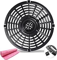 Vista 1 de Air Fryer Replacement Parts, Round Grill Plate Crisper Plate for 3.7 QT Non-Stick Coating Air Fryer Accessories Rack Compatible with Gowise Chefman