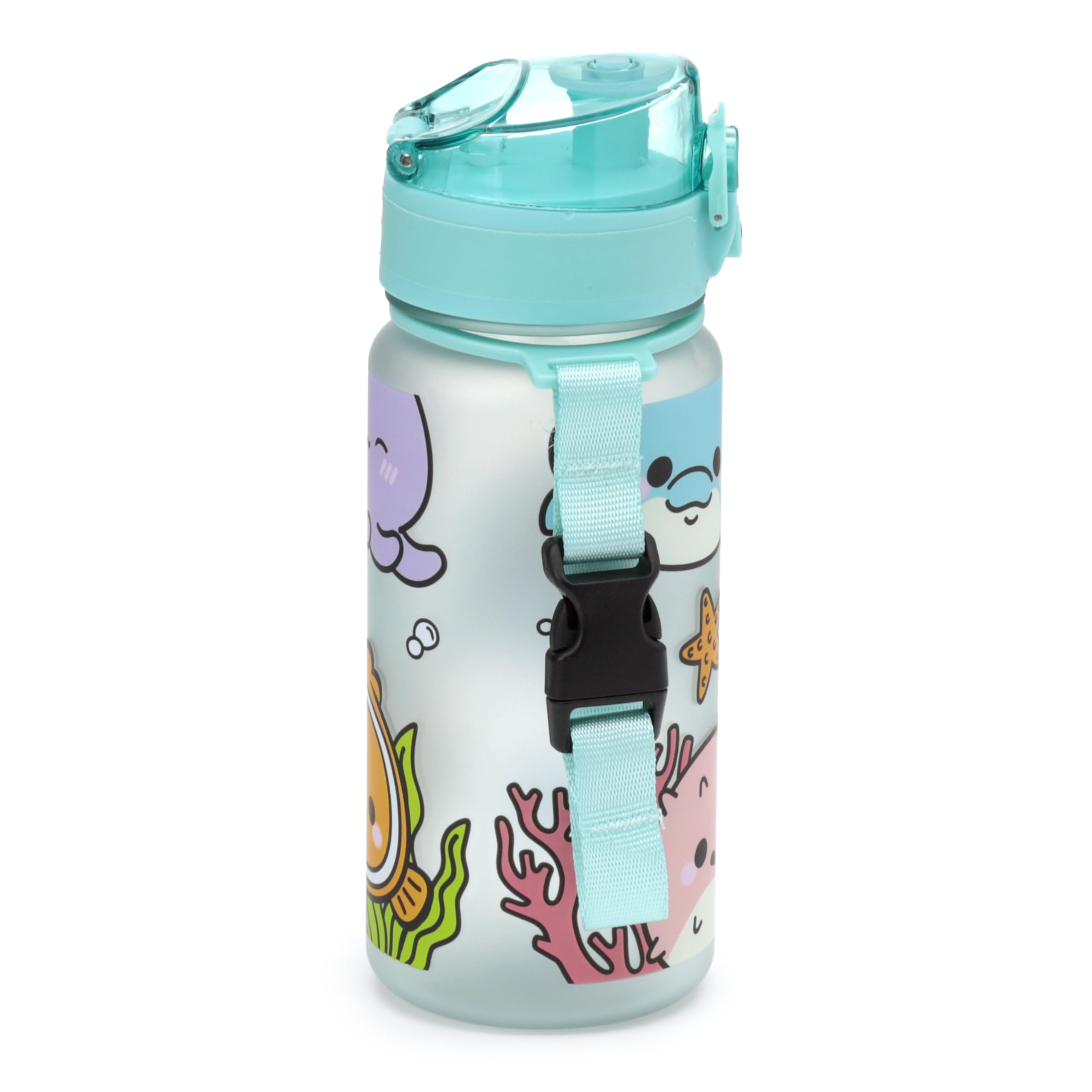 Puckator BOT211 Adoramals Sealife Pop Top 350ml Shatterproof Reusable Children's Bottle with Infuser, Mehrfarbig, 350 ml - Image 2