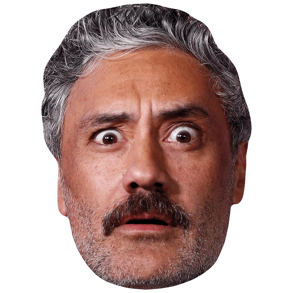 Taika Waititi (Moustache) Celebrity Mask, Flat Card Face, Fancy Dress Mask