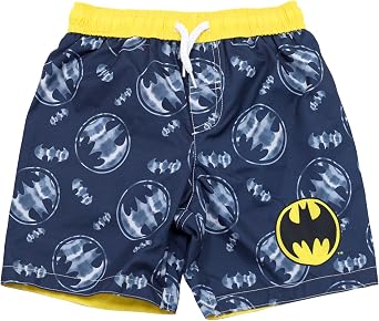 Dreamwave Batman Toddler Boys 2 Piece Rash Guard Swim Trunks Set, Navy, 2T