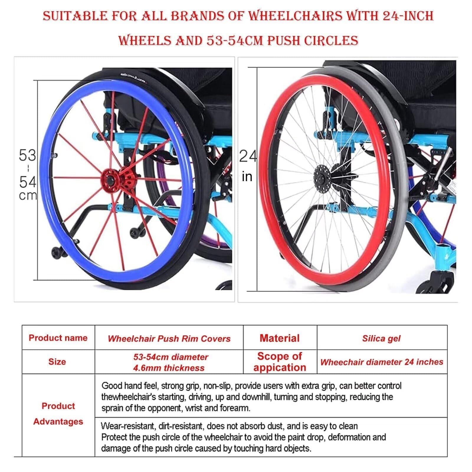 Fundas for llantas de silla de ruedas, funda for silla de ruedas deportiva con rueda trasera de 24 pulgadas, funda antideslizante for llantas de silla de ruedas, accesorios for sillas de ruedas, 1 par