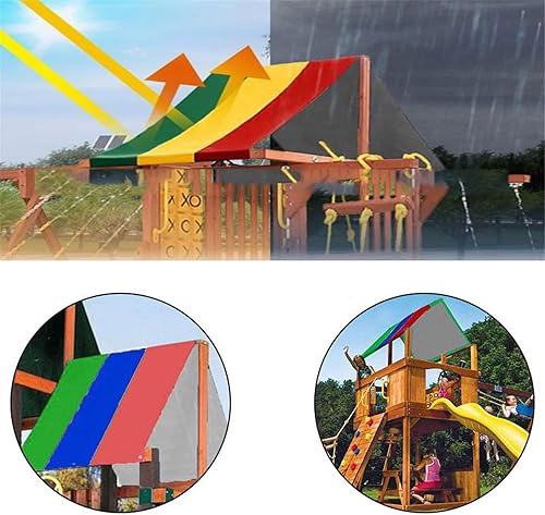 Miniatura 4 de Juego de columpios de lona de repuesto, 52 x 89 pulgadas, impermeable, para patio de juegos, cubierta de techo para patio trasero, toldo de repuesto