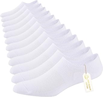 Heatuff No Show Socks Men Low Cut Ankle Short Cotton Casual Invisible Non Slip Socks 6/8 Pairs