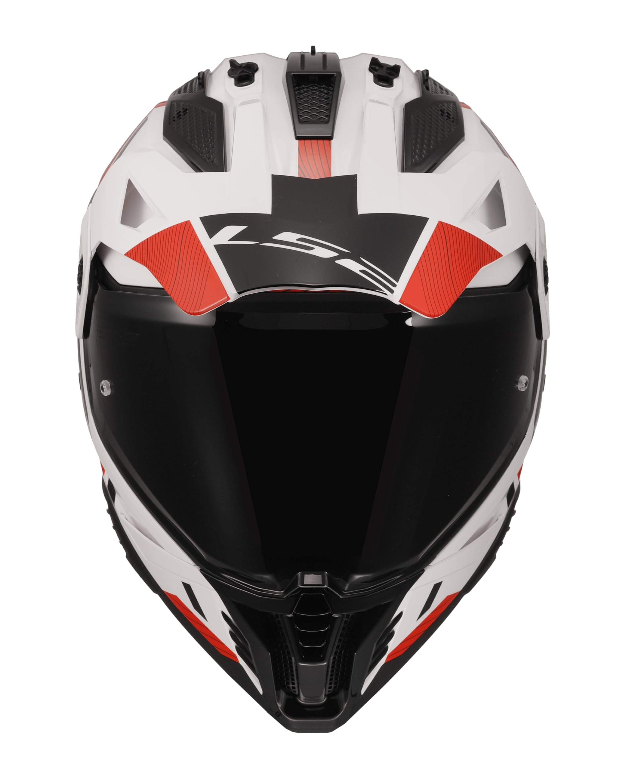 LS2, Casco Moto Cross PIONEER II HILL Gloss White Red, S