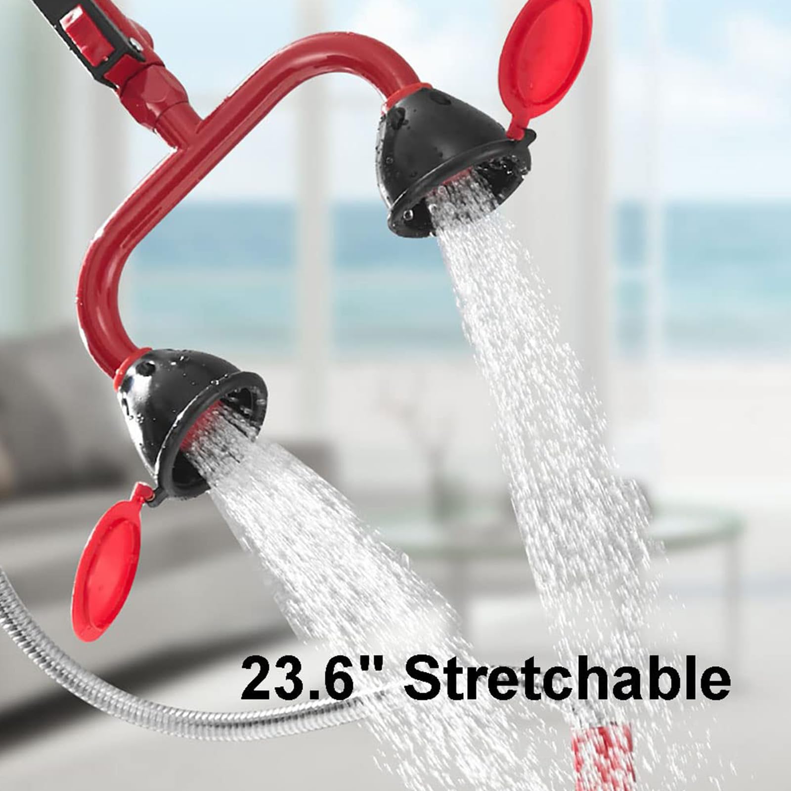 Am Wasserhahn Montierte Augendusche, Augendusche Mit Waschbecken Aufsatz, Mit 1,5 M Frei Beweglichem Schlauch, Für Labor, Fabrik, Industriegelände