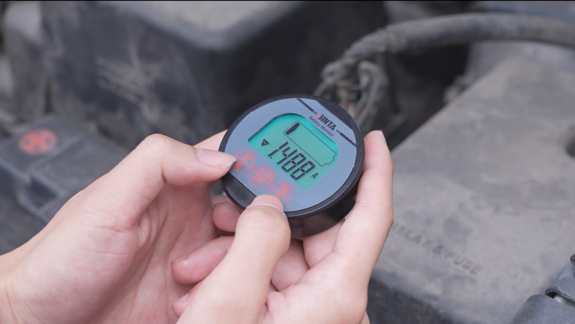 BINTA Battery Monitor with Shunt & 10Ft Shielded Cables 8-120V 0