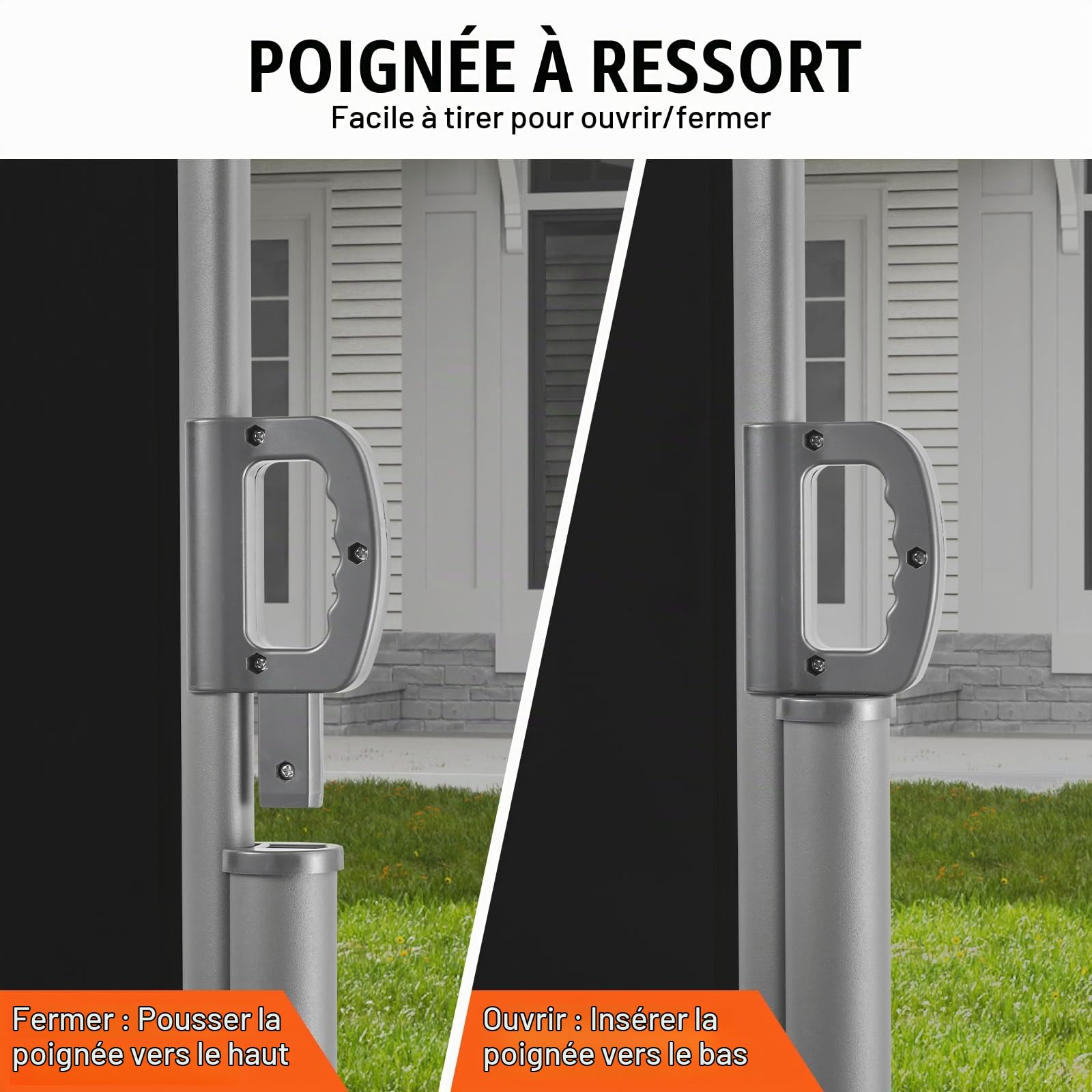 LOVESHARE VEVOR Paravent Retractable Exterieur Double 71x236pouces, Store Latéral Paravent Extérieur Rétractable, Auvent Store Latéral Enroulable protège du Soleil ou du Vent