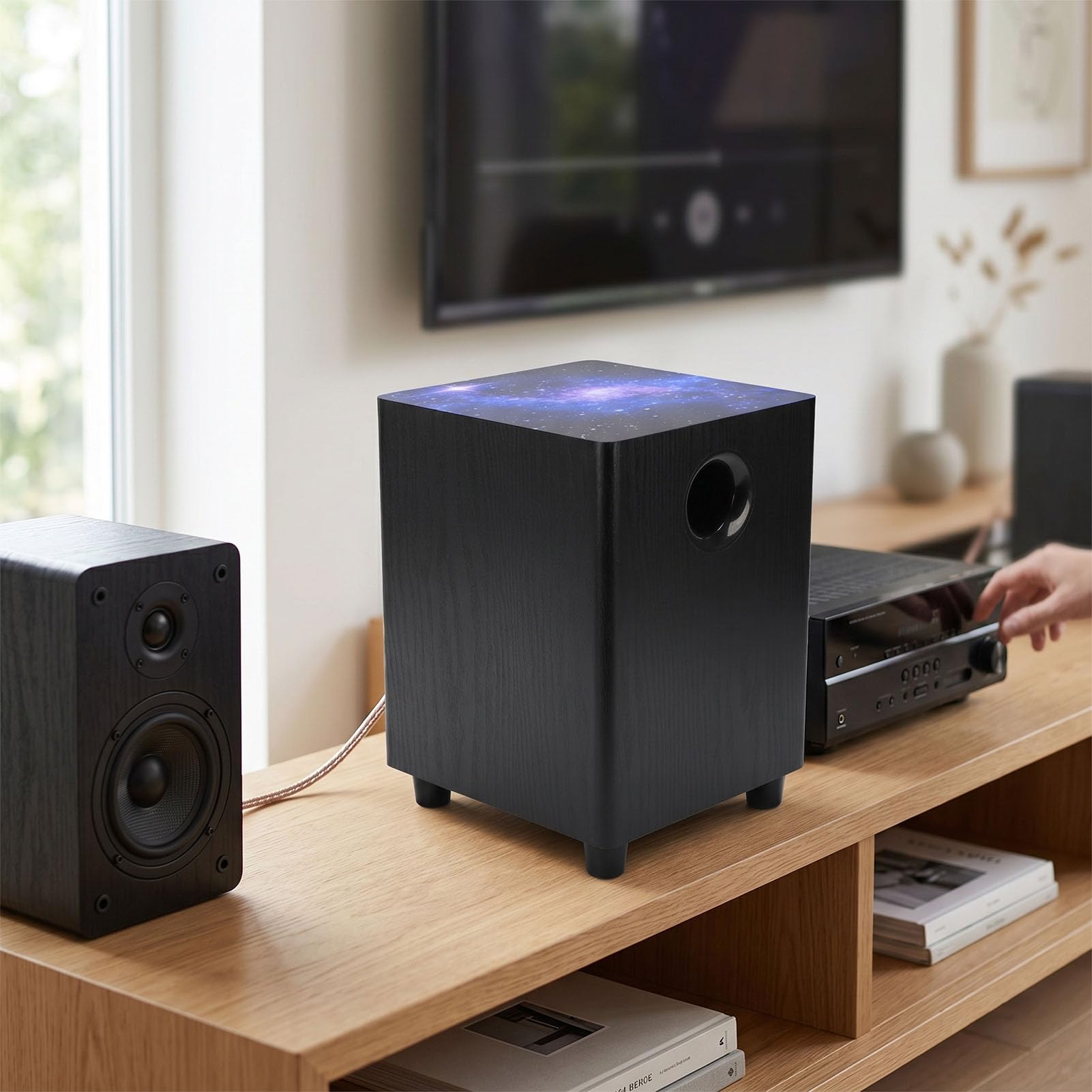 Subwoofer Passivo da 6,5 ​​pollici, Altoparlante per Bassi da 100 W, Tecnologia Ground Gain, Custodia in MDF, per Feste in Studio Home Theater Plug and Play