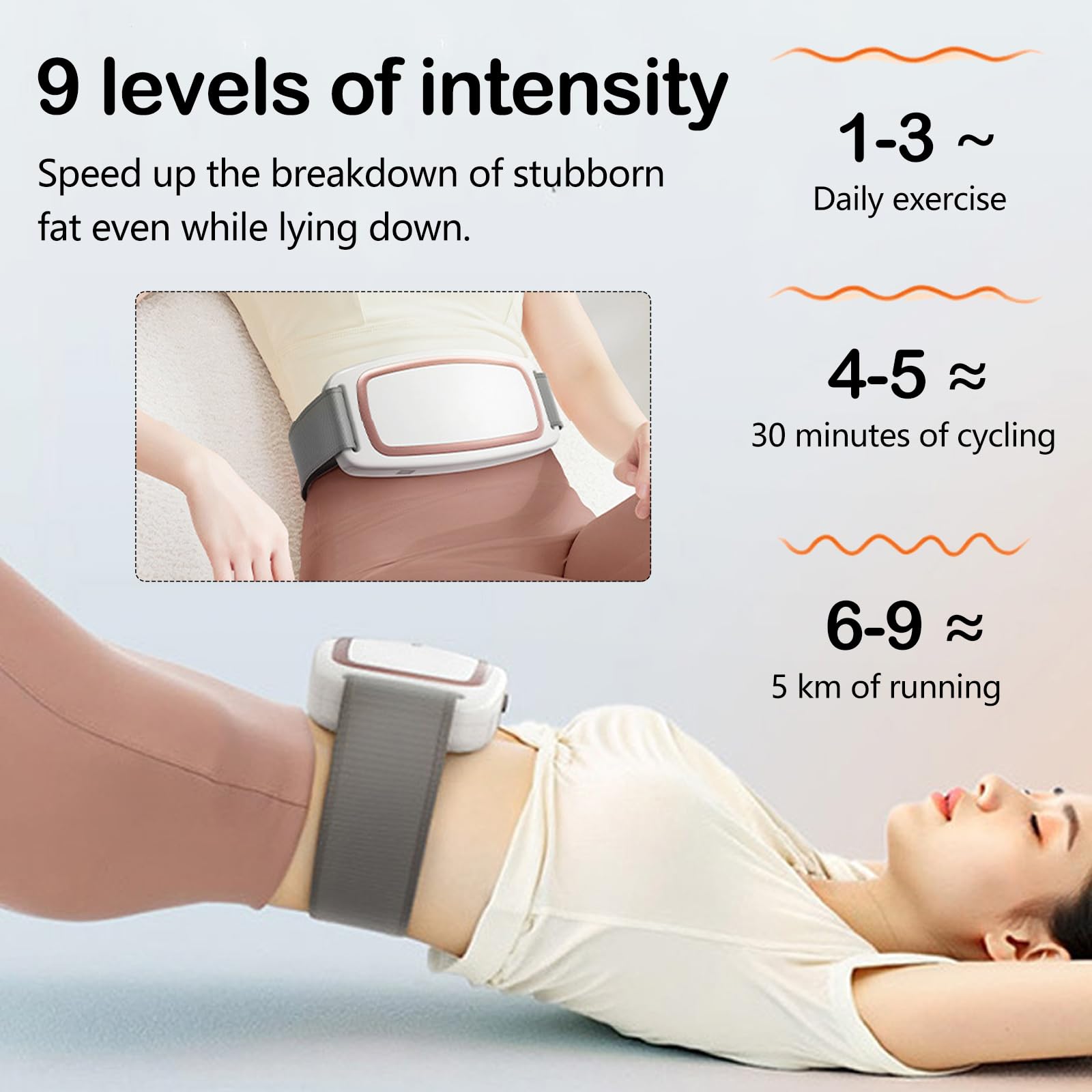 Bauchtrainer, 1200 mAh Elektrisch Kabellose Schlankheitsgürtel Bauchmuskeltrainer mit 6 Vibrationsmodi 9 Intensitätsstufen und 3 Heizstufen EMS Bauchmassagegerät mit Doppelmachtbewegung