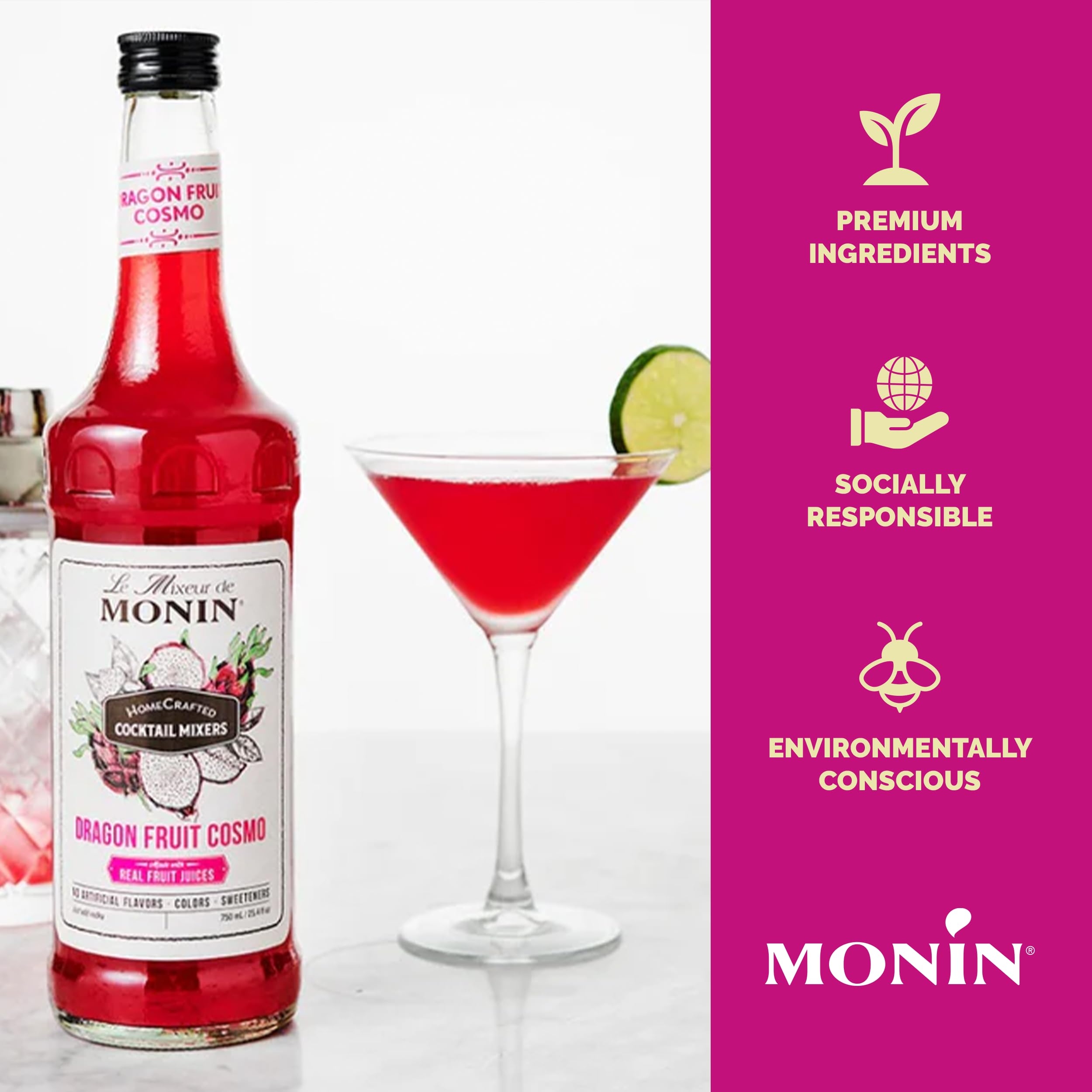 Amazon.com: Monin - HomeCrafted Dragon Fruit Cosmo Cocktail Mix
