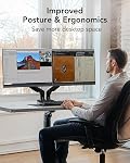 HUANUO Support Double Moniteur pour 13 à 32 Pouces, Support de Moniteur Double Design, Entièrement Réglable avec Inclinaison, Rotation, VESA 75/100, 19.8lbs par bras