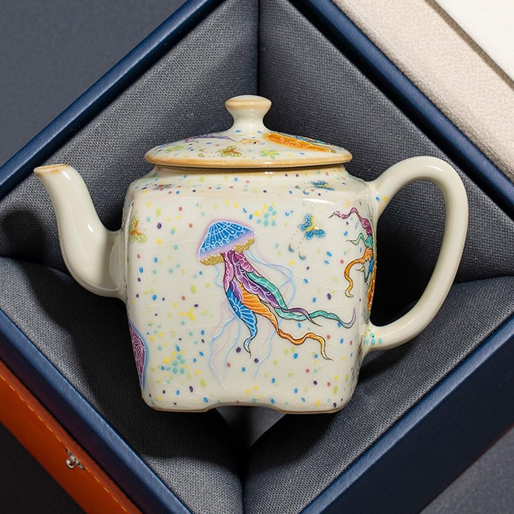 Czajnik do herbaty 175 ml do parzenia herbaty, ceramiczny zestaw do herbaty Kung Fu, pojedynczy dzbanek, chiński zaparzacz do herbaty, mleka, kawy, czajniczek biurowy