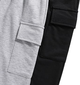 Nivne Tco Boys Casual Pants-Solid Color Soft Trousers Jogger Pants-Toddler Boys 2 Pack Sweatpants Set (3-7T)