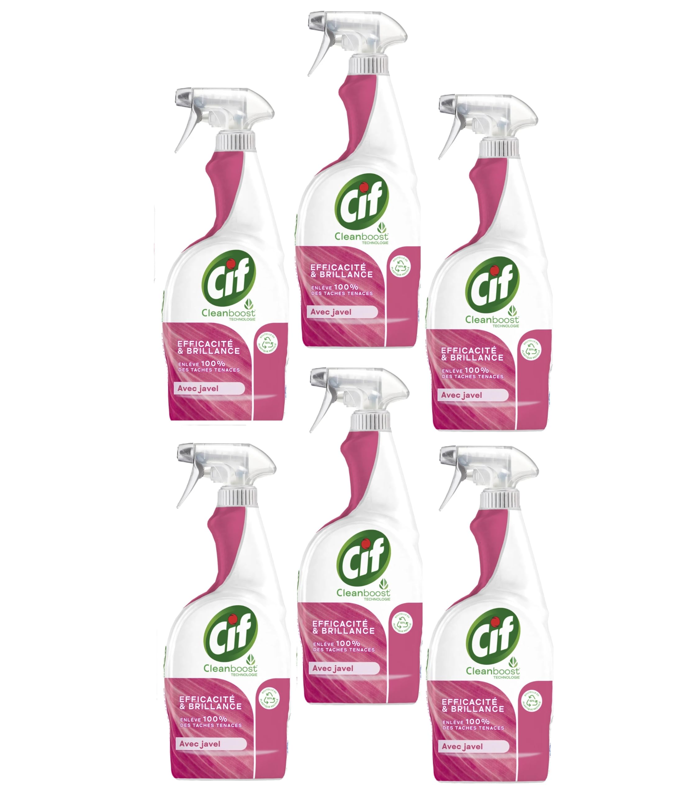 Nettoyant Ménager C I F Efficacité Brillance Avec Javel - Lot de 6 X 750 ML - Vendu Par Lot