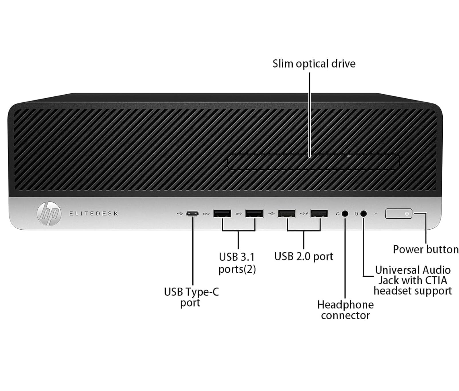 HP EliteDesk 800 G3 SFF Workstation Desktop PC, Intel Core i7-7700T, 8GB RAM, 256GB SSD, WiFi, Bluetooth, Tastiera US QWERTY, Windows 11 Pro (Ricondizionato)