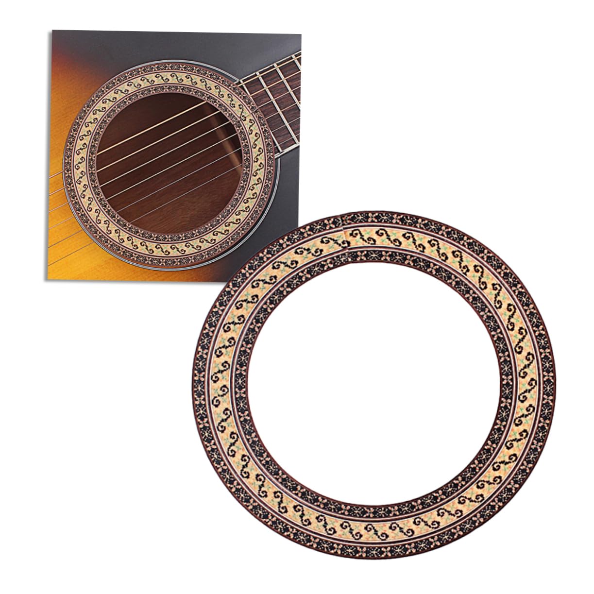 GALPADA Guitar Mouth Guitars Full Acoustic Classic Fretboard Rosette Inlay Finger Board Guitar Hole Decal Guitar Soundhole Decals Guitar Decals Guitar Part Guitar Rosetts Wooden