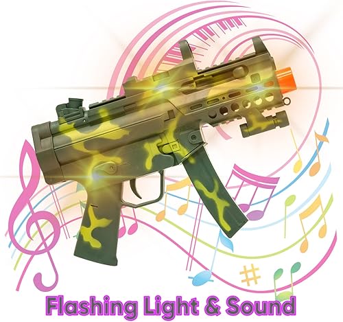 Miniatura 3 de BPC Juguete de rol para niños, pistola táctica de camuflaje de combate con luces LED, vibraciones y sonido para disfraz de juego de simulación