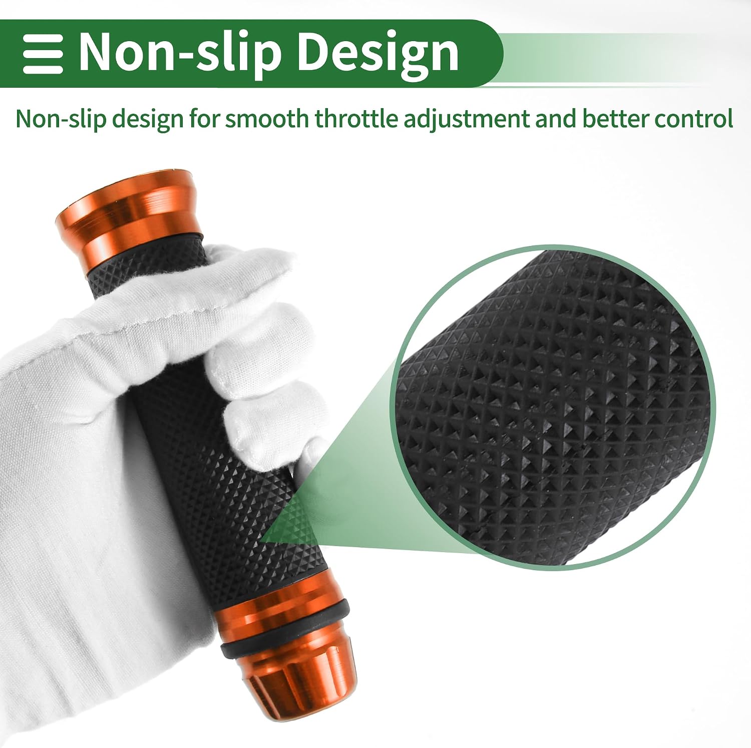 Motoforti 7/8" 22mm 15/16" 24mm Universal Motorcycle Hand Grips Cover Rubber Aluminum Alloy Handlebar Grips for Motorcycle Scooter Bicycle Black Orange 1 Pair