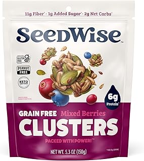 Ozery Bakery Super Seed Crunch Clusters, Mixed Berries, Plant Based, Vegan, Keto Snack, 5.3 Ounce (Pack of 6)