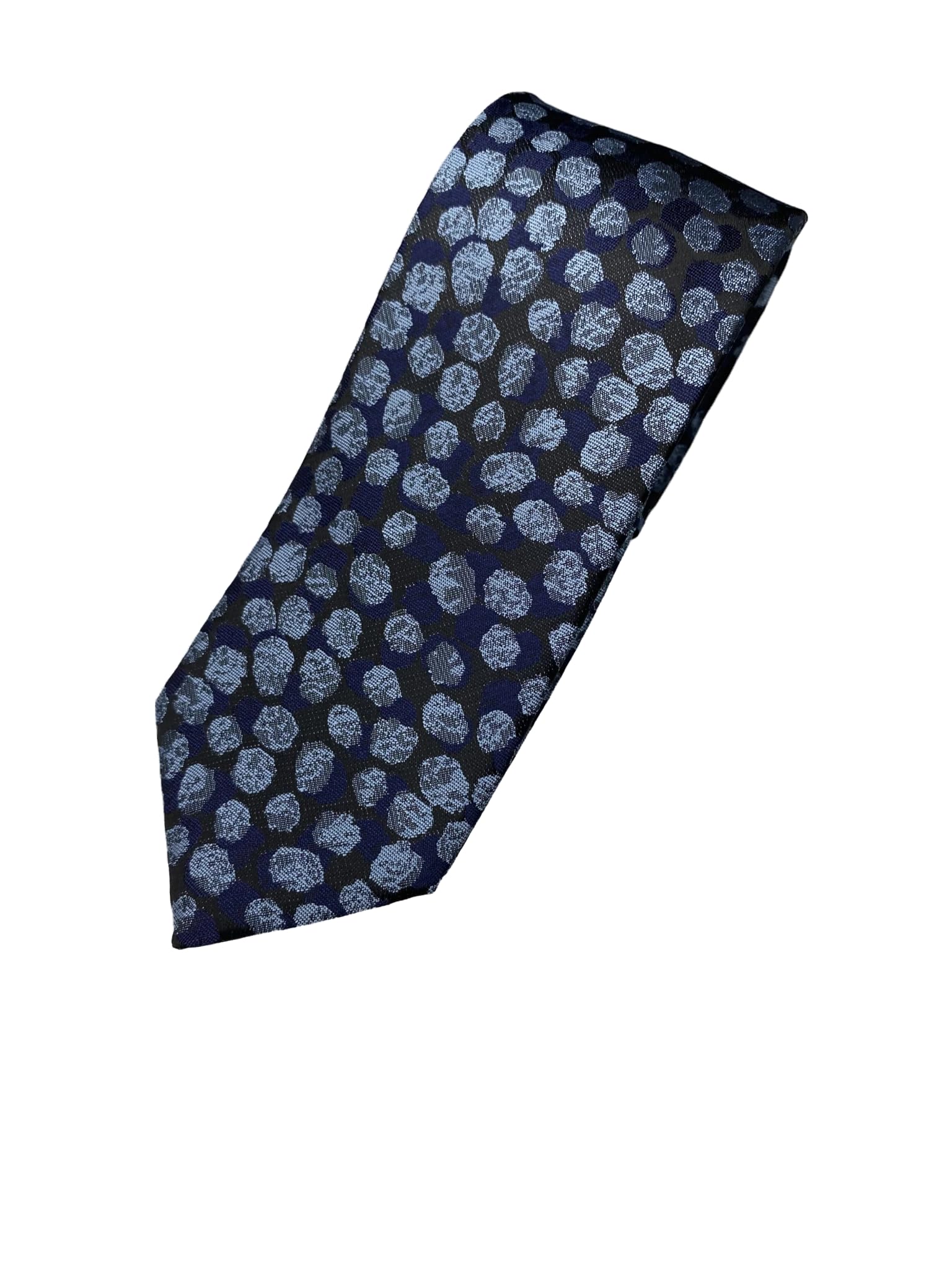 Men’s jacquard Necktie - Blue Textured Polka Dot patterned necktie for Business, Weddings and Formal Events.-image-29