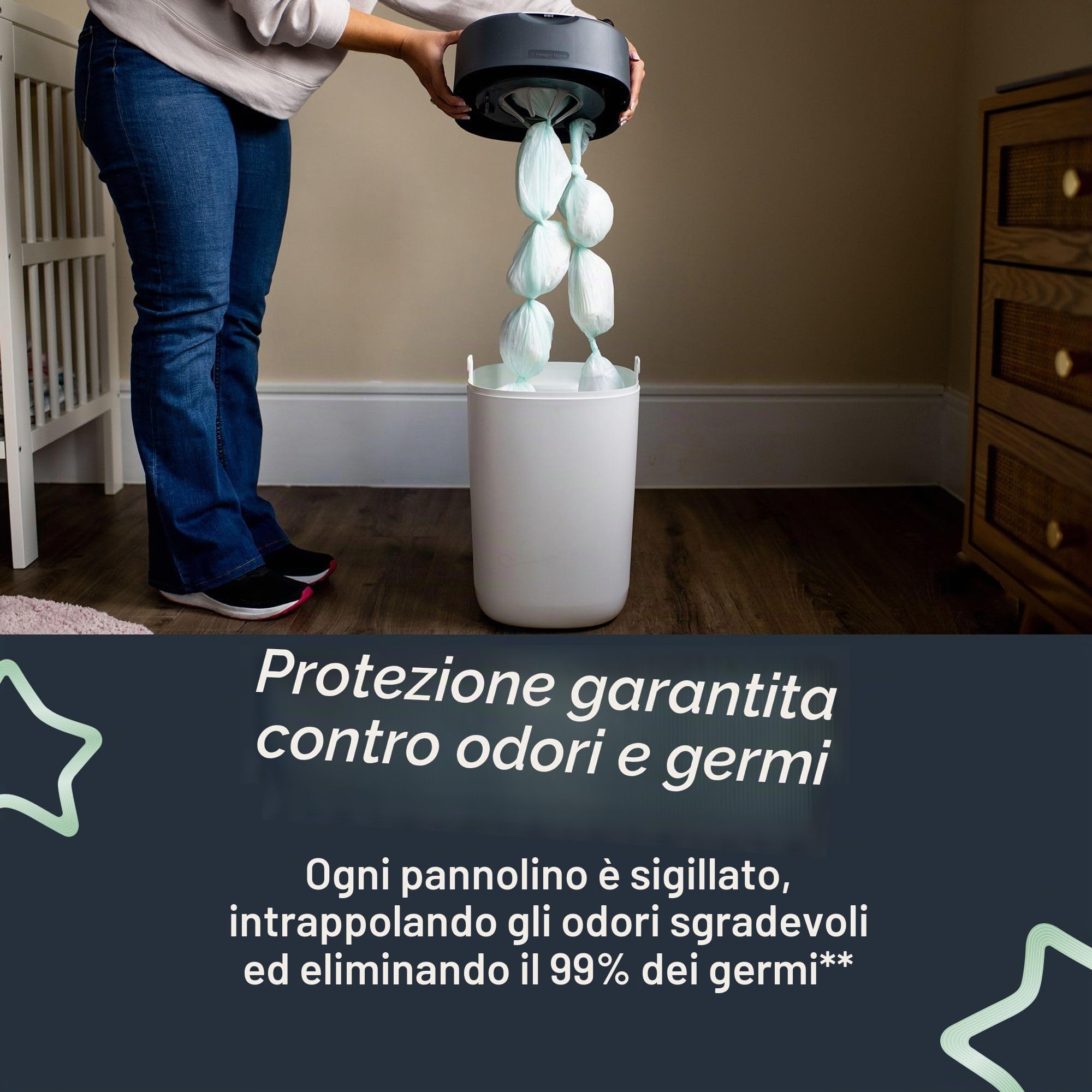Tommee Tippee Ricariche per Sistema Avanzato di Smaltimento Pannolini Mangiapannolini, 12 Pezzi, Compatibile con i Contenitori Sangenic TEC E Twist & Click