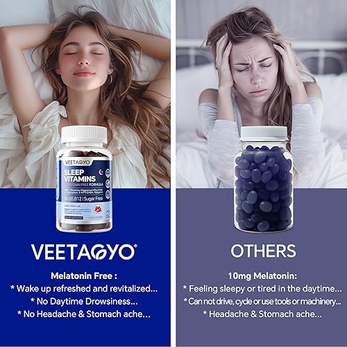 Miniatura 4 de Gomitas de suplemento GABA de 5 HTP sin melatonina para adultos y niños mayores de 12 años con L-teanina, glicinato de magnesio, L-triptófano,