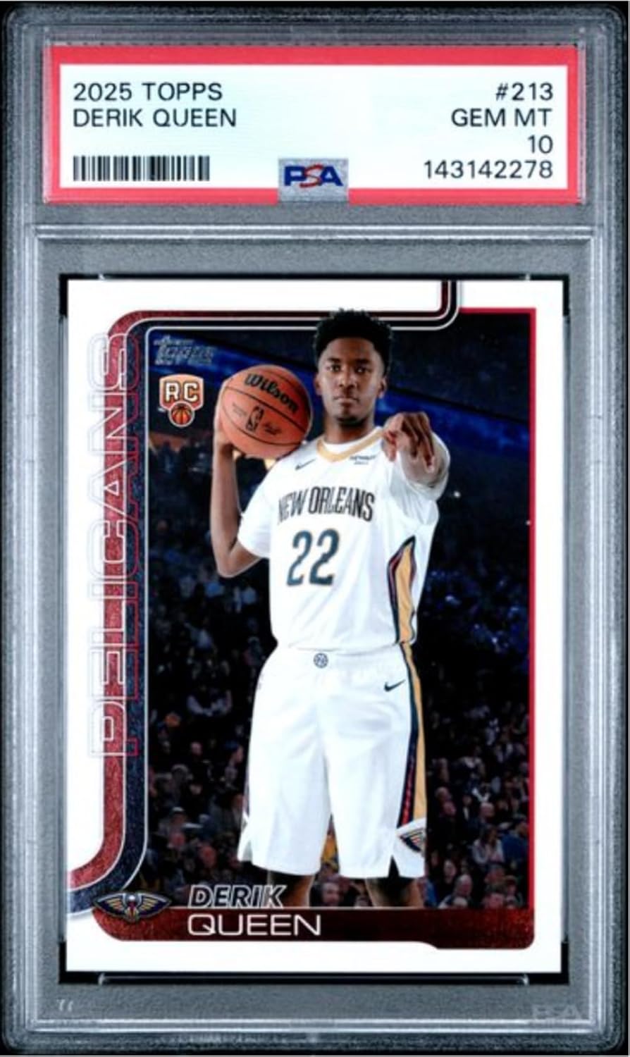 Graded 2025 Topps Derik Queen #213 Rookie RC Basketball Card PSA 10 Gem Mint