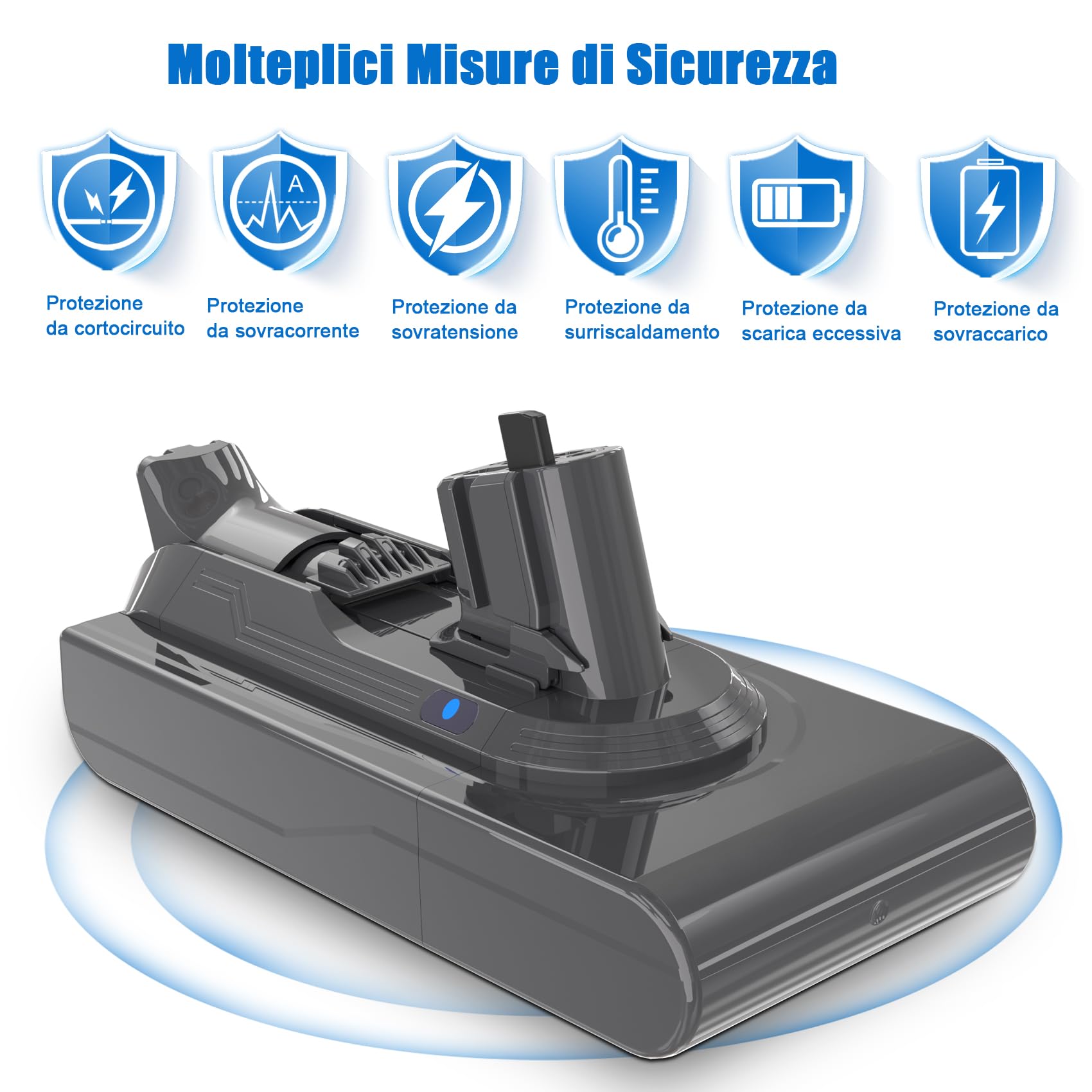 KUNLUN Batteria di Ricambio per Dyson V11 25,2V Batteria Agli Ioni di Litio Click-in per Dyson V11 SV15 Absolute Total Clean Absolute Extra Animal Torque Drive, Con Elemento Filtrante