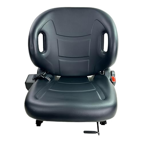 E-53710-U2231-71 DirectFit Asiento sin suspensión de vinilo negro para carretilla elevadora Toyota 7FDU35, 7FDU45, 7FDU70, 7FDU80, 7FGU35, 7FGU45, disponible en Yaxa Venezuela